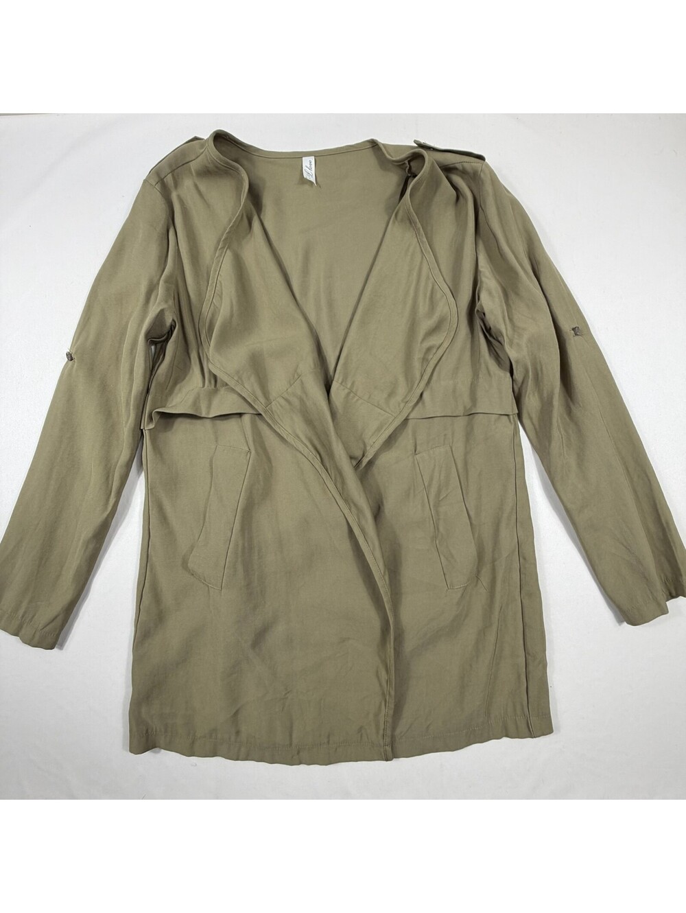 Love Lightweight Tan Open Front Jacket Size S